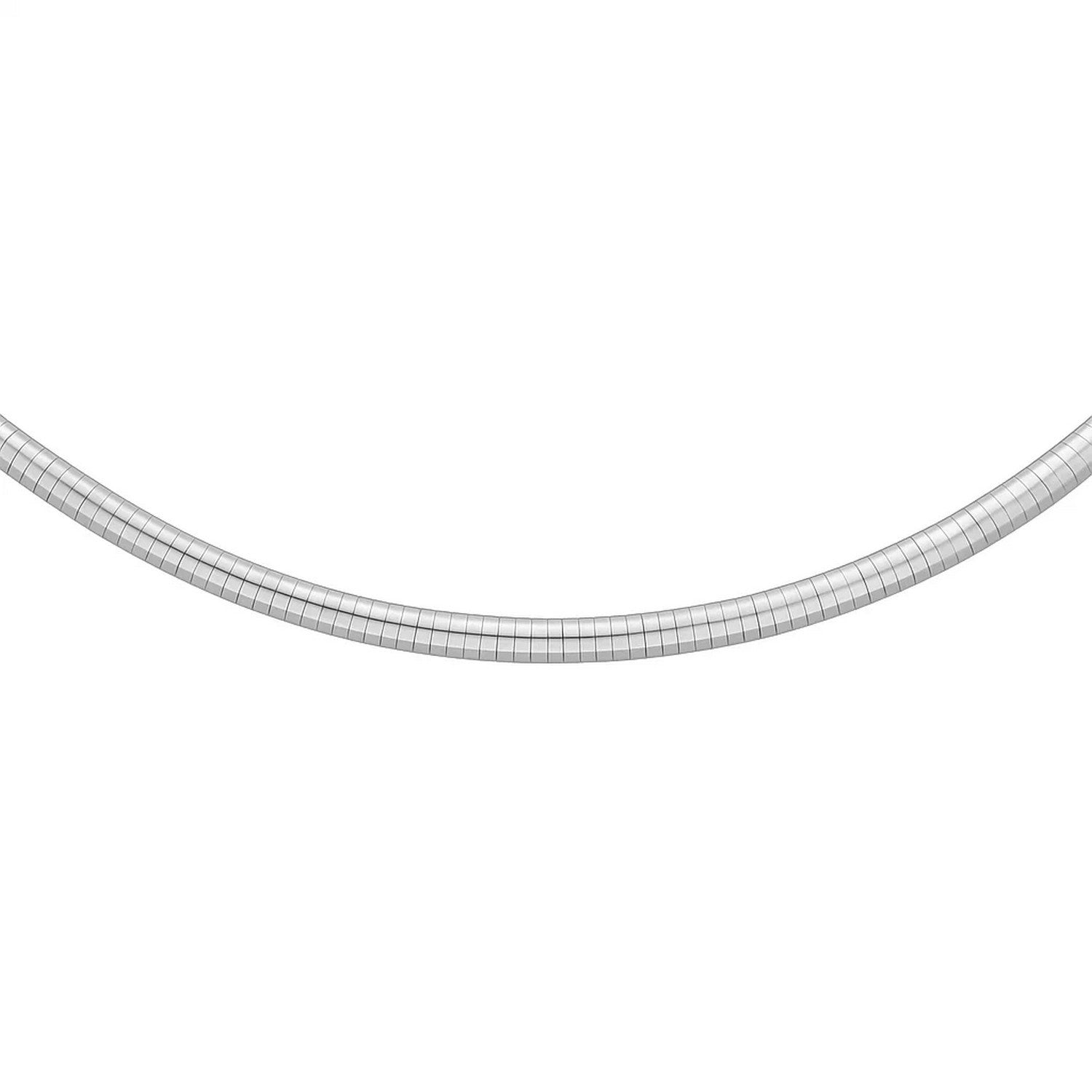 Sterling Silver Classic Omega Chain Necklace (6.0mm) in a sleek high-contrast midnight luxury editorial style